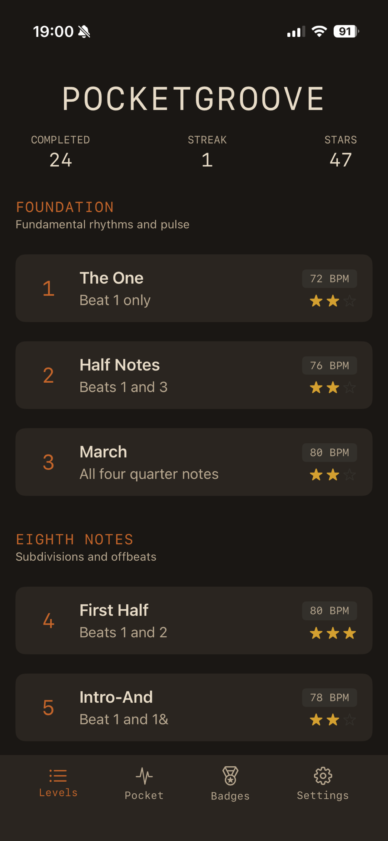 PocketGroove - skjermbilde 1